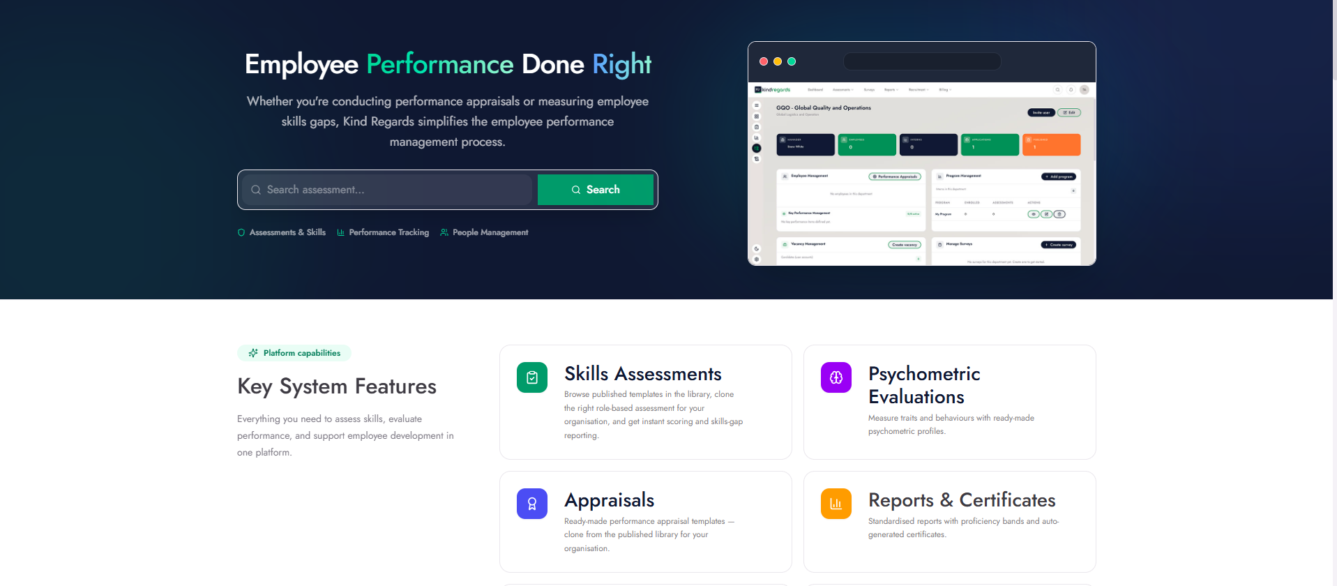 Kind Regards Dashboard